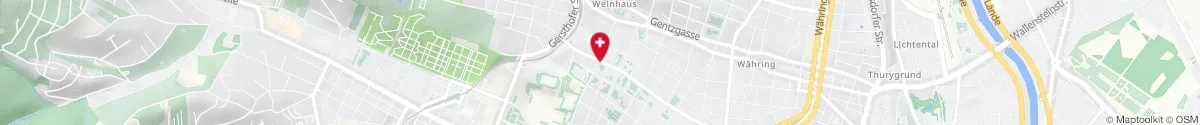 Map representation of the location for Apotheke Weinhaus in 1180 Wien